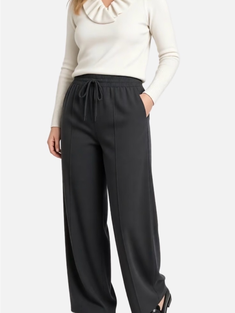 le chateau Off-White Cowl Neck Long Sleeve Sweater